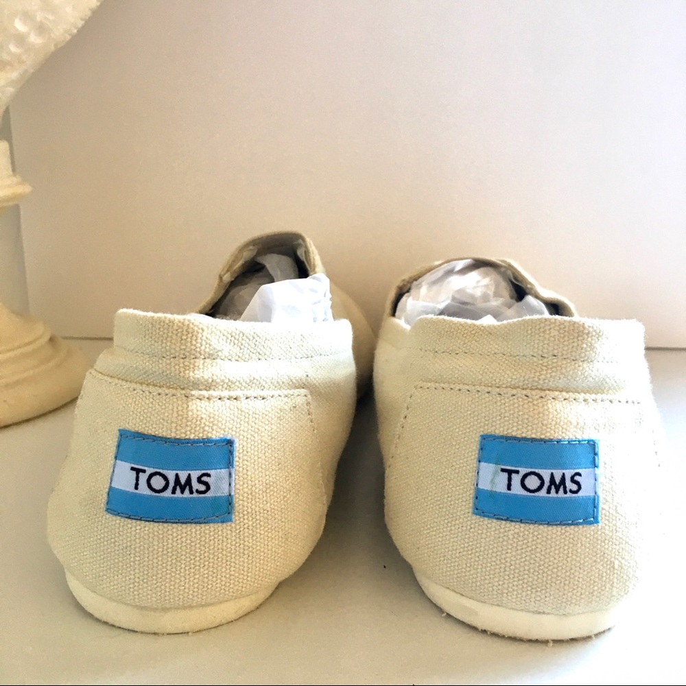 Toms Classic Alpargata Canvas Slip On Cream Shoes - Picture 7 of 11